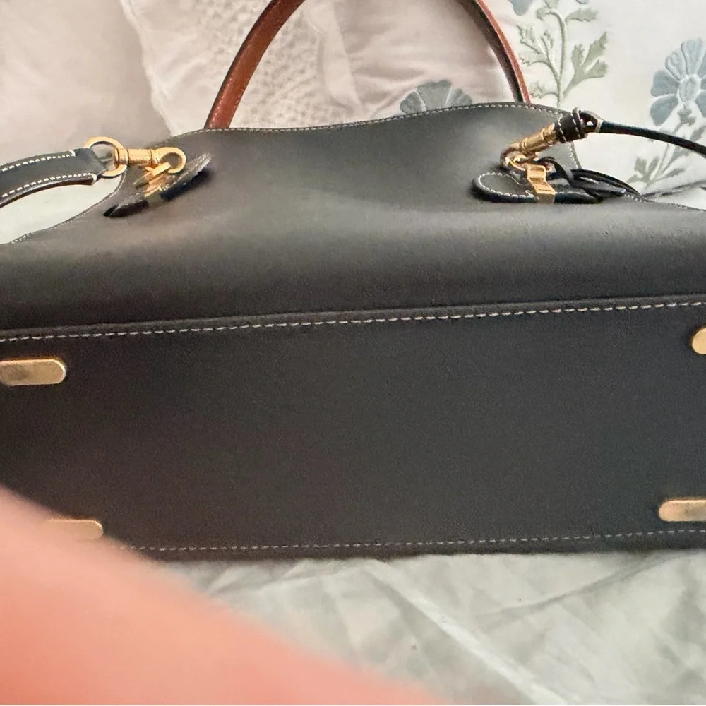 TORY BURCH MEDIUM RADZIWILL LEE BLACK LEATHER DOUBLE BAG - Picture 6 of 10